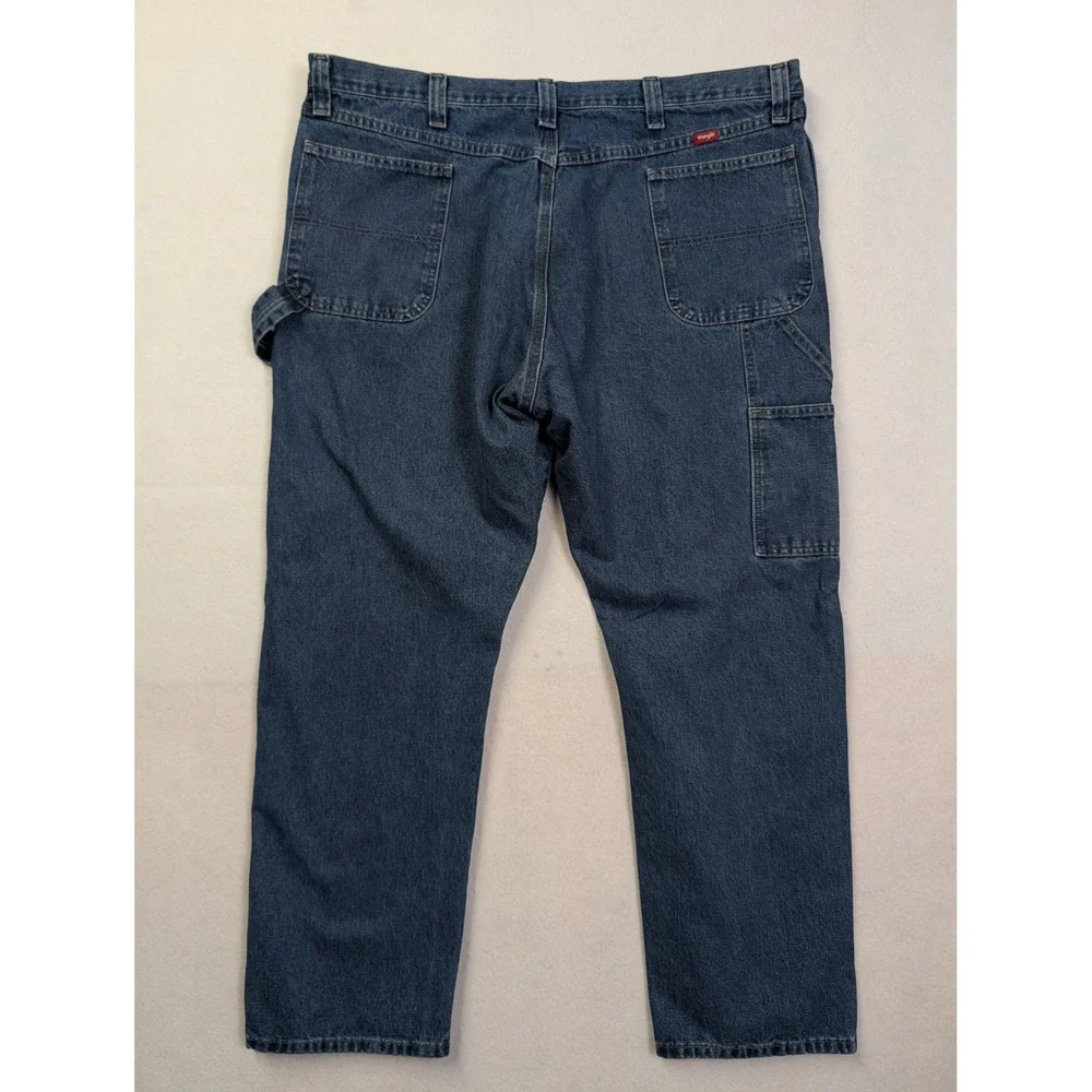 Wrangler Mens Carpenter Jeans 44 x 32 Relaxed Fit Utility Denim Blue 1094LSWDV